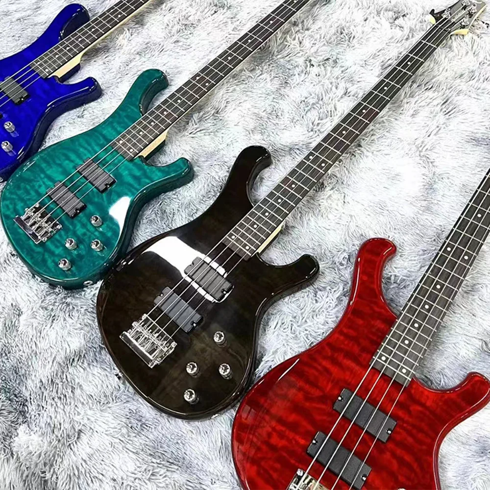 DB-100&120 Stringed Instruments  4&5 Strings Body Solid Okumen Neck Maple Active Pickups Solo Electric Bass Guitar