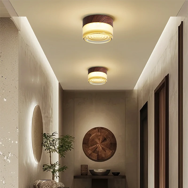 

Walnut Aisle Ceiling Lights For Entryway Corridor Balcony Bedroom Living Room Hall Indoor Lighting Lusters Home Decor Led Lamp