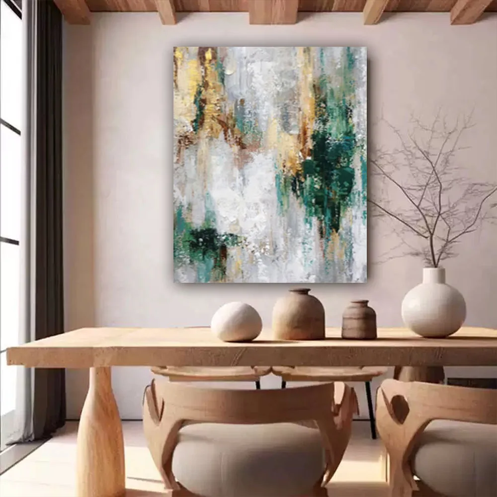 100%  Hand Painted Abstract Oil Painting On Canvas Gold Texture Wall Art Picture Decor Home Living Room Interior Pendant Mural