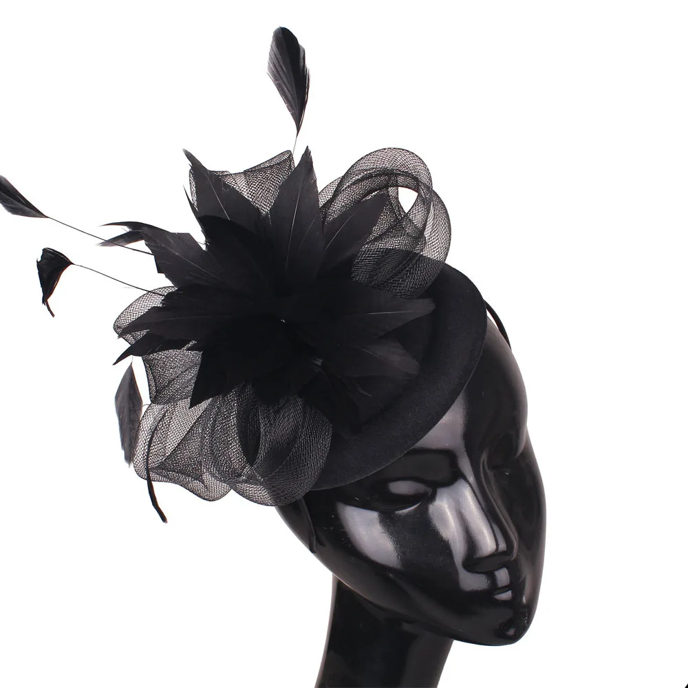 Chic Floral Fascinator Hat For Women Elegant Bride Headband Headwear Bridal Wedding Royal Ascot Cocktail Church Special Occasion