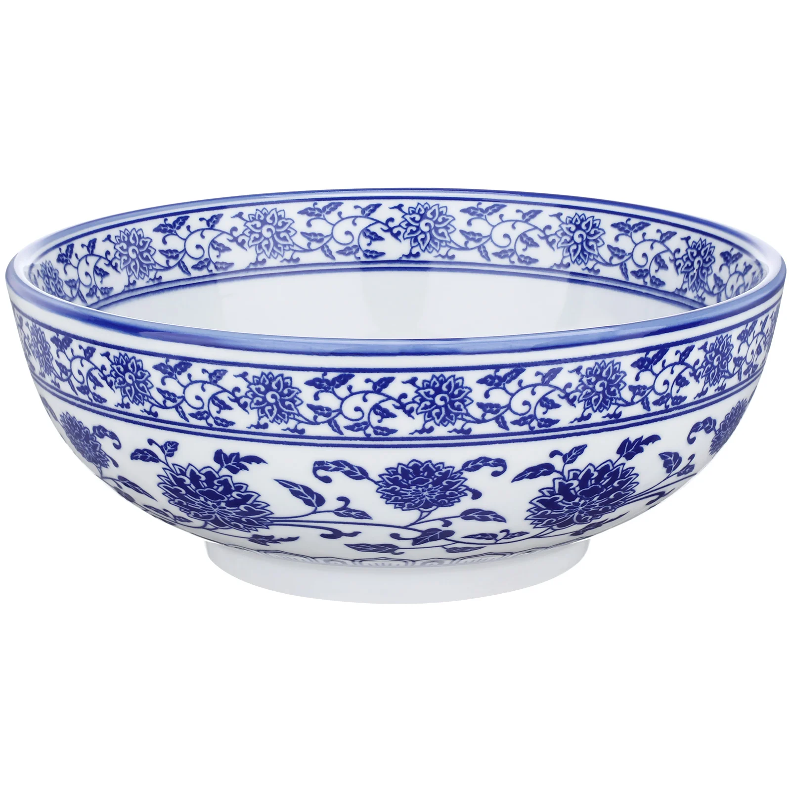 Blue and White Porcelain Ceramic Bowl Food Containers with Lids Ramen Ceramics Kitchen Serving Cutlery Travel Noodles