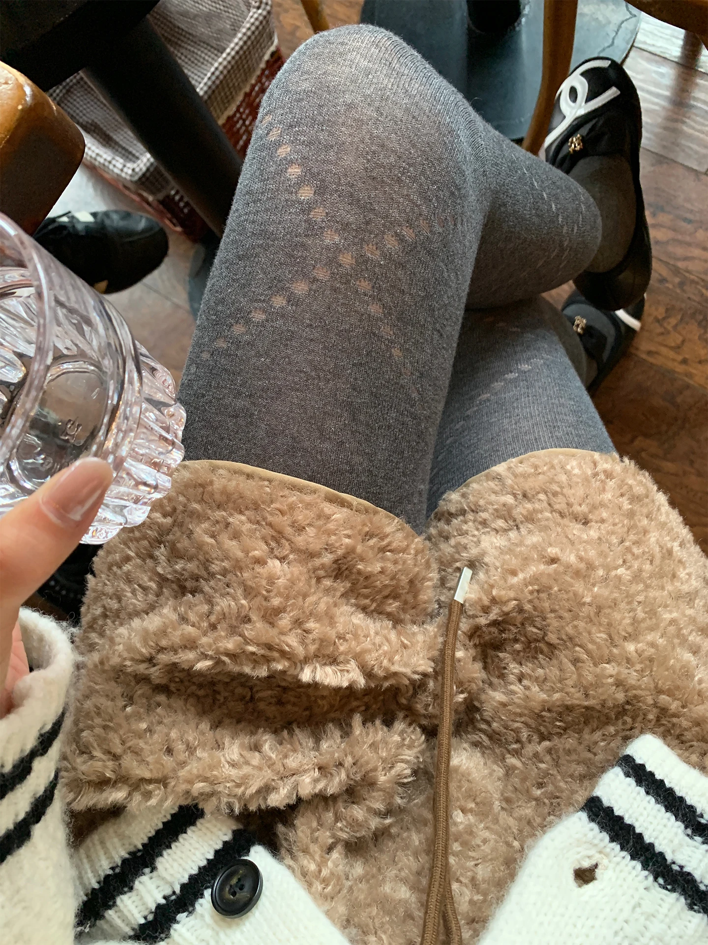 Women's Winter Brown Fur Short Pants Wide Leg Eco-friendly Compact Korean Style Casual Trousers All-match Natural Waist