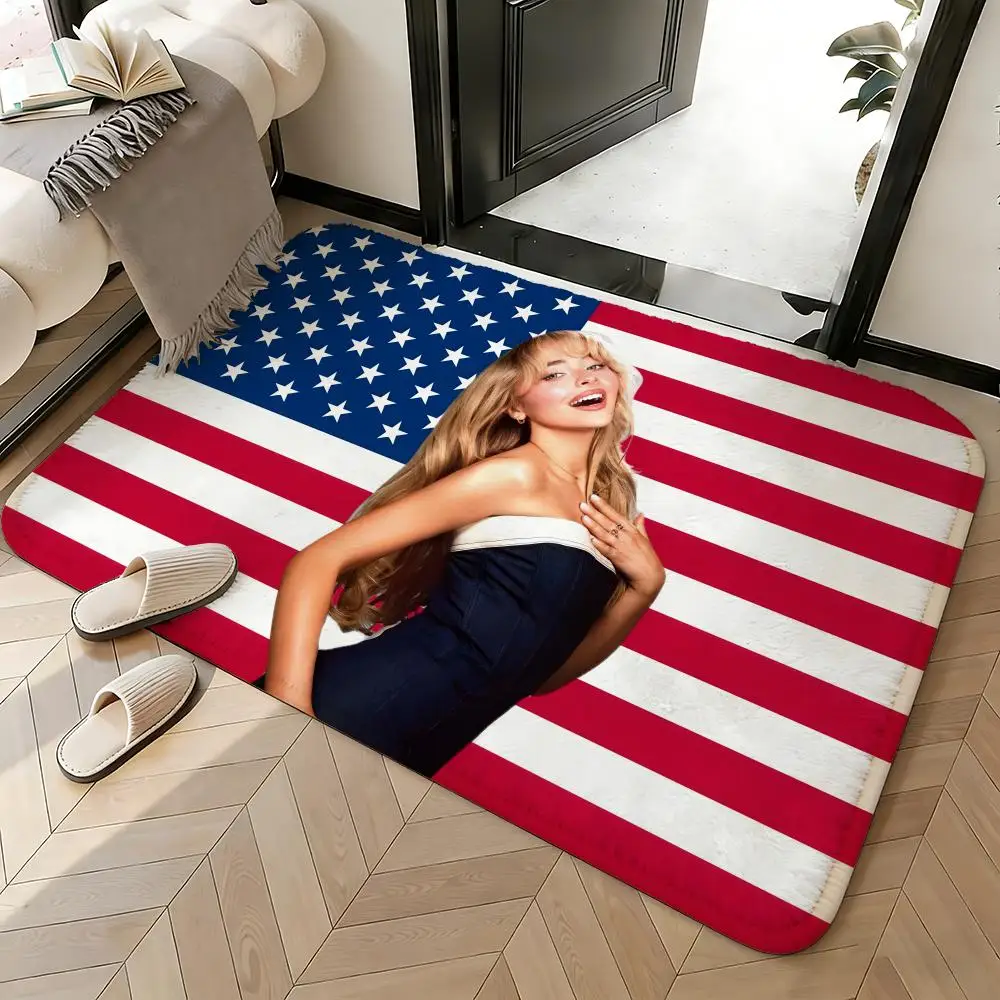 Soft Absorbent Non-Slip Rug Singer Sabrina Carpenter Floor Mat Home Decor Doormat Bedroom Floor Mat Shower Carpet