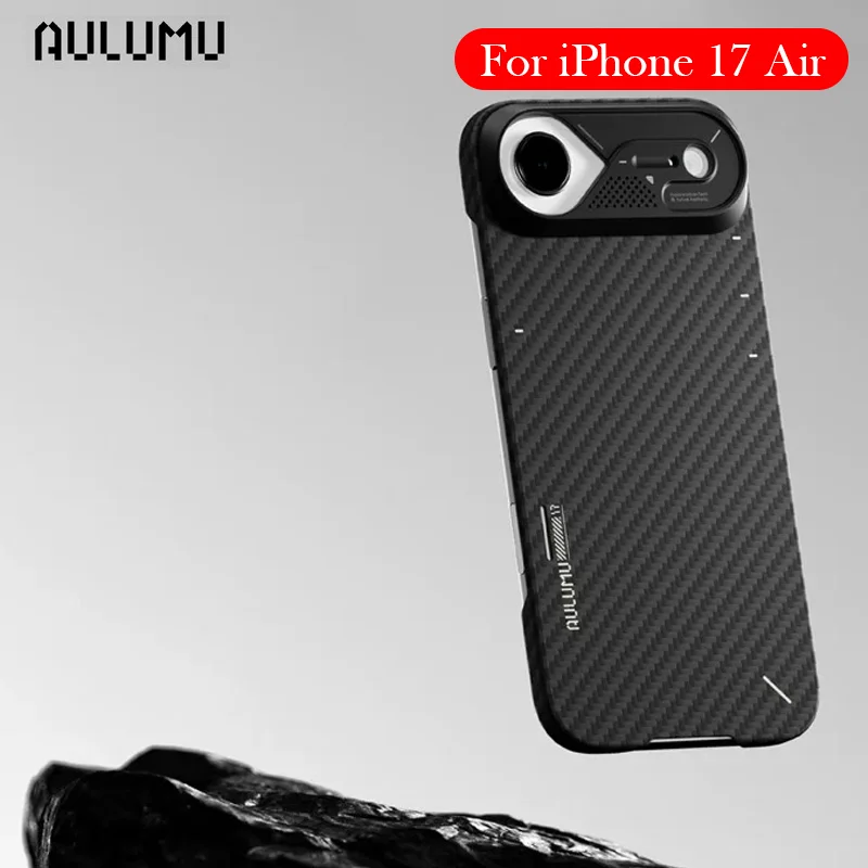 

AULUMU Carbon Fibre Case For iPhone 17 Air Kevlar Wireless Charging Back Cover Case for IPHONE 17 AIR