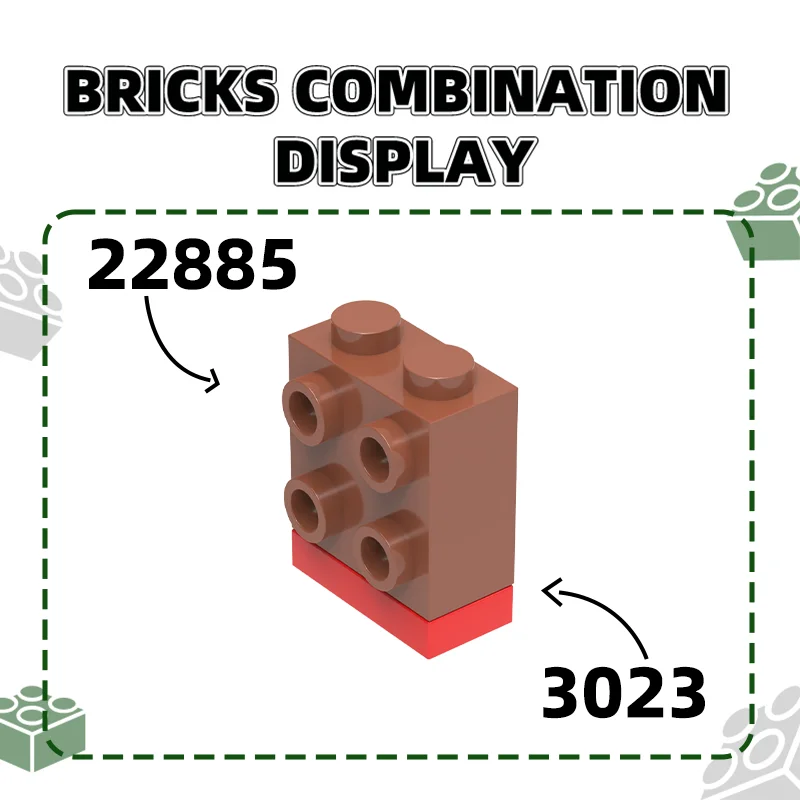 Wange 77Pcs/lot 1x2x1 2/3 with Studs on 1 Side Block Moc Color Accessories Compatible with 22885 Brick DIY Children Toy Assembly