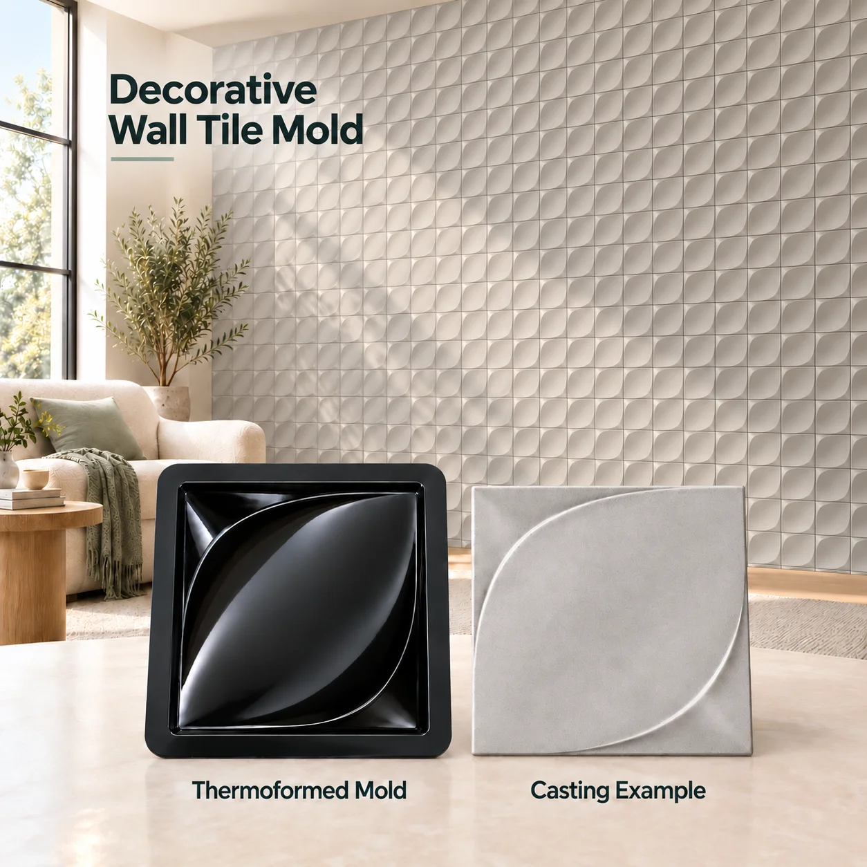 3D Wall Decoration Brick Cement Mold Partition Double Curved Recycled Concrete for Hotel Homestay Unique Home Decor