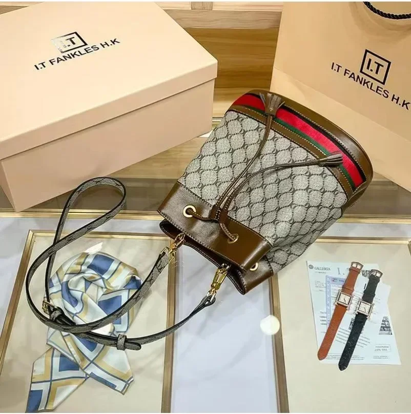 Borsa a secchiello da donna Trend Brand borse a tracolla stampate retrò borsa di lusso di design a tracolla Versatile classica