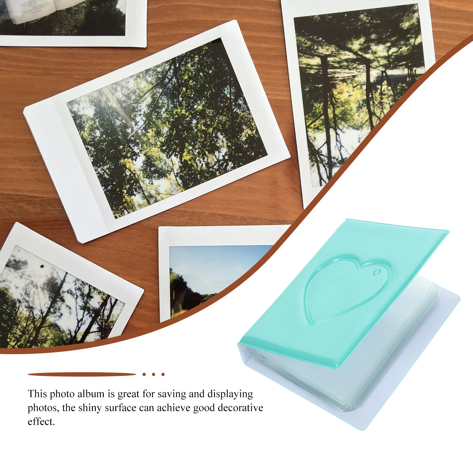 

Creative Photo Album Women Scrapbooking Small Portable Picture Holder with Transparent Inserts, DIY for Storing