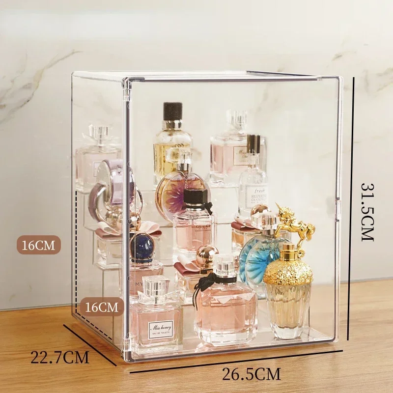 Imagem -06 - Perfume Armazenamento Box Display Cabinet Dustproof Alta Transparente Household Table Top Dresser Multi-layer Acrílico Cosméticos Prateleira