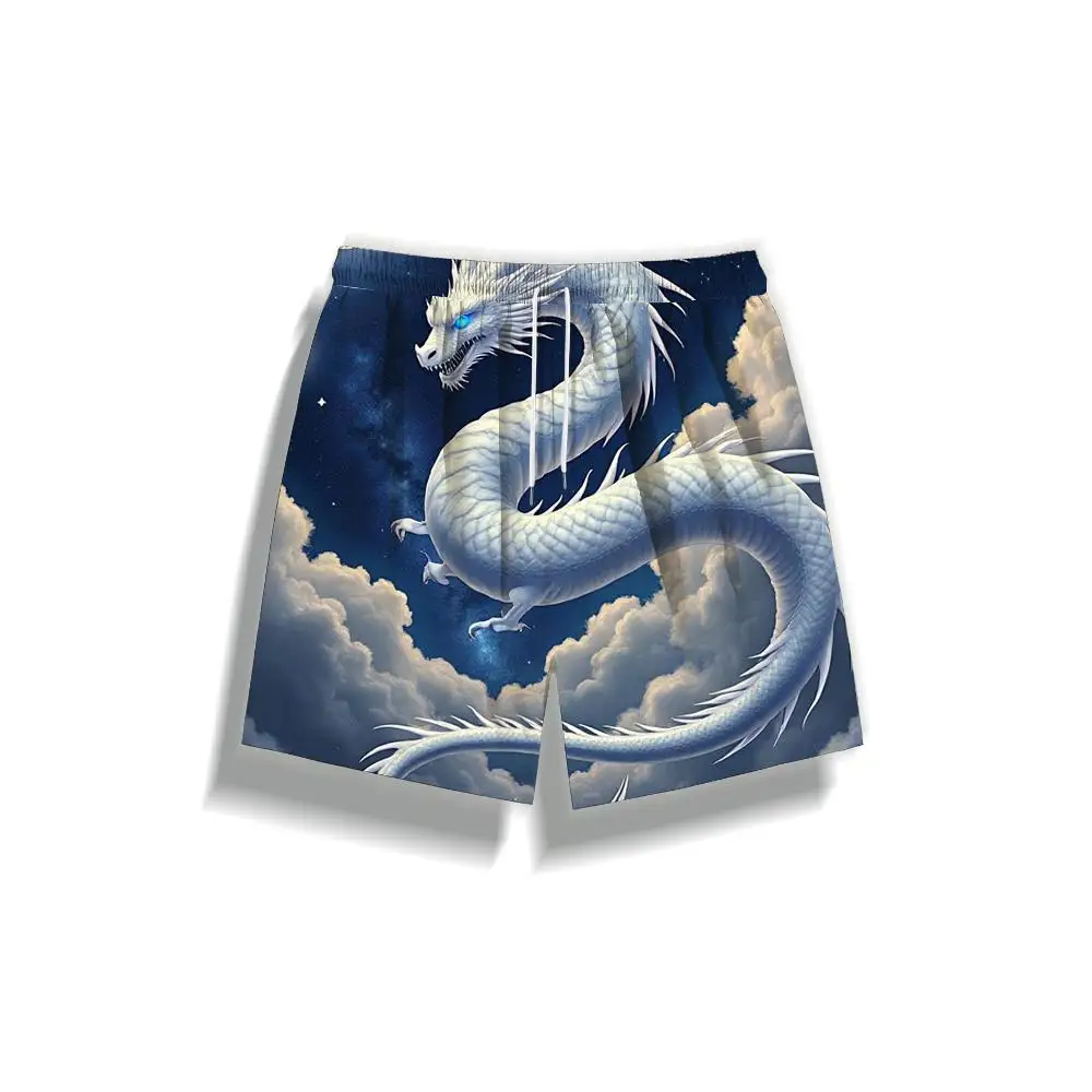 

1pcs Men's Short swim trunks2026 Summer 3D Printed Short sleeve Polyester Breathable Pants Quick drying running