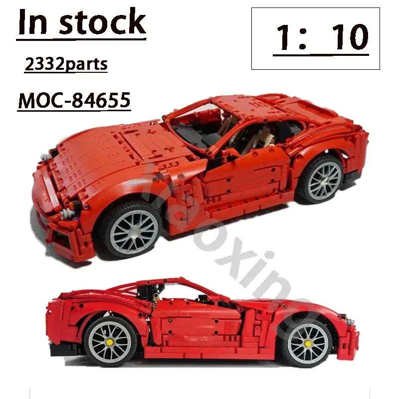 2023 Famous Designer New Custom Red Model MOC-84655 Supercar 1:10 2332 Parts Building Block Model Adult Kids Birthday Toy Gift