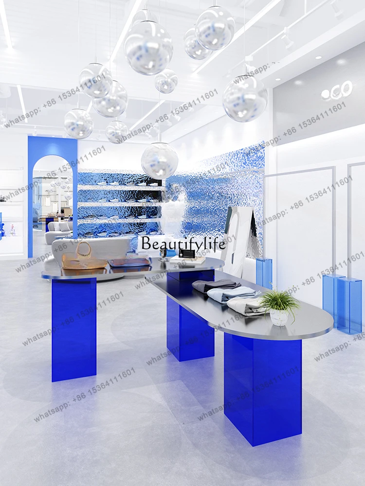 X4   Clothing Store Zhongdao Display Stand Stainless Steel Acrylic Combination Display Stand