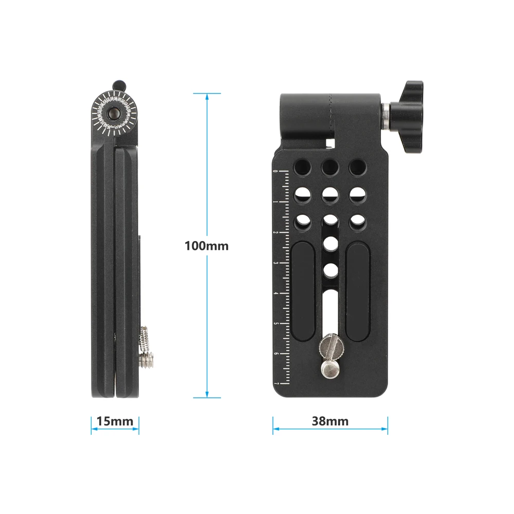 دعامة L قابلة للطي من CAMVATE مع لوحة تحرير سريعة من نوع Arca مع علامات قياس محفورة بالليزر لكاميرا ثلاثية القوائم