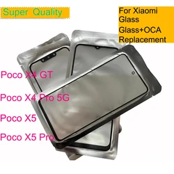 10 unids/lote para Xiaomi Poco X4 GT X4 Pro 5G Panel de pantalla táctil lente de cristal exterior frontal para Xiaomi Poco X5 Pro cristal frontal con OCA