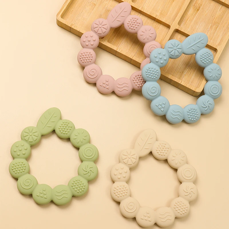 Jouets de dentition en Silicone pour bébé, sans BPA, cadeau pour nouveau-né, anneau en forme de feuille, jouet à mâcher pour garçon et fille, accessoires de soins pour bébé
