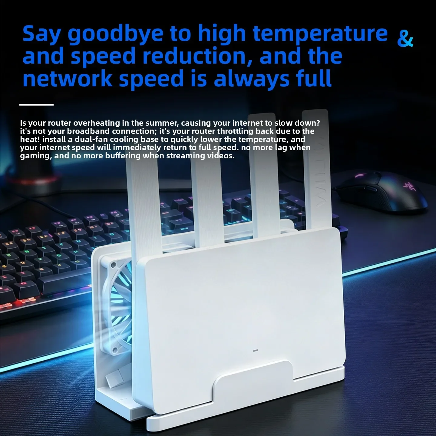 Vertical Cooling Fan Bracket Wifi Router Light Cat TV Set-top Box Desktop Cooling Base Box