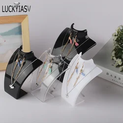 Acrylic Mannequin Necklace Display Bust Stand Jewelry Holder Rack for Necklaces Pendant Earrings Display Stand Shelf