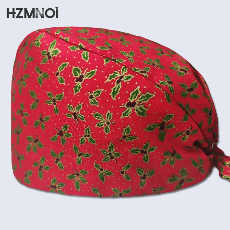 2021 New Product Cartoon Printed Nurse Surgical Cap Pet Hospital Surgeon Cap Dentist Cap Beauty Salon Chef Dustproof Scrub Cap