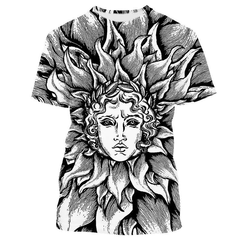 Jumeast 3D Ancient Greek Sun God Apollo Printed T-shirty Y2K Casual Fashion Oversized Men T Shirt Streetwear Aesthetic Clothing