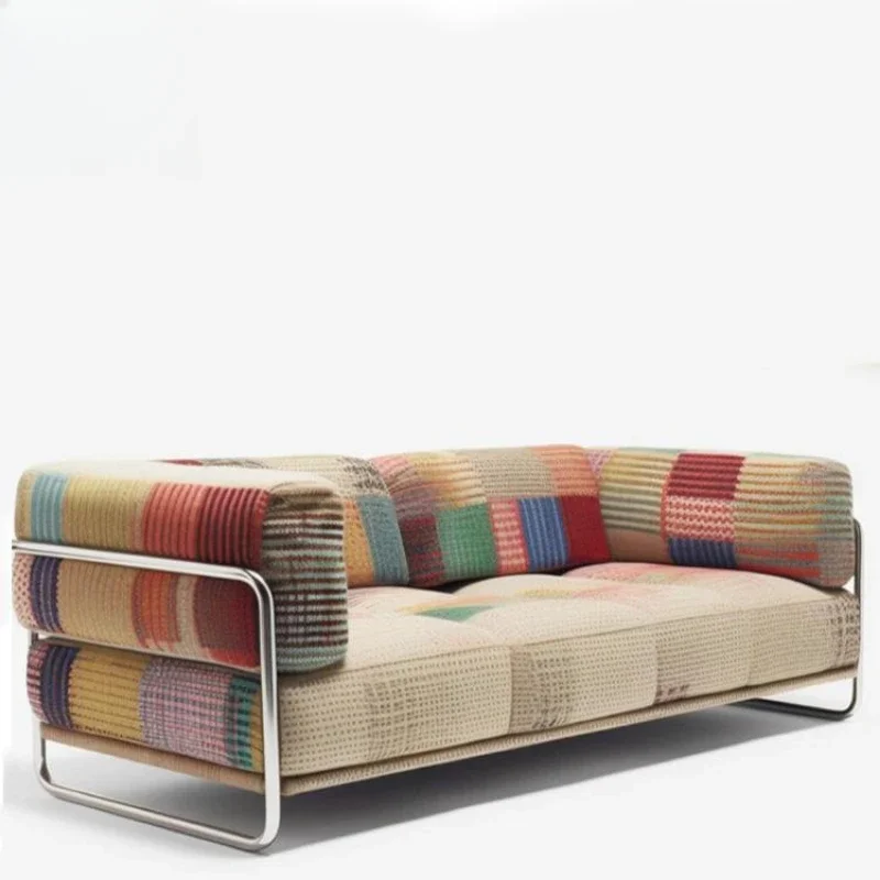 Rainbow sofa Bauhaus style ancient stainless steel fabric sofa