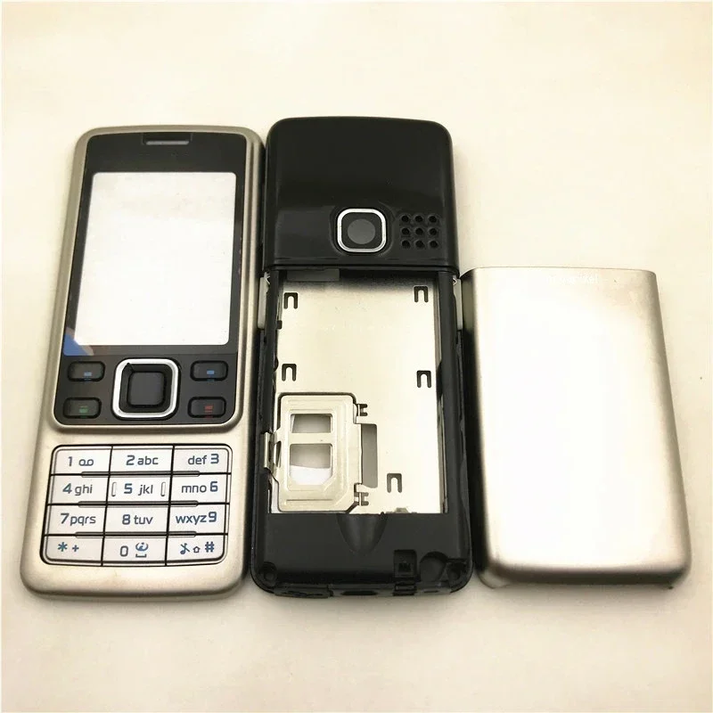 For Nokia 6300 Full Complete Mobile Phone Housing Cover Door Frame Battery Back cover + English Keypad Repair Parts