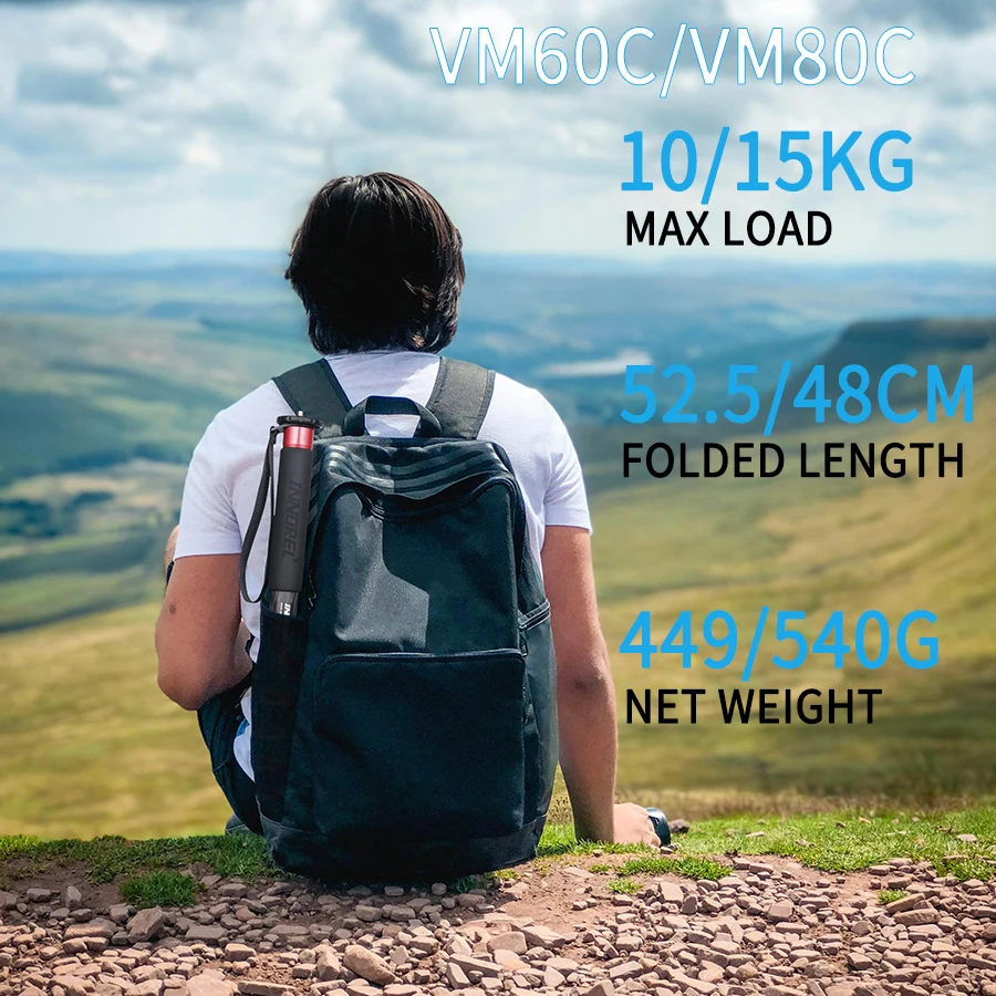 Kamera Ein beins tativ Innorel VM60C/VM80C Kohle faser Ein beins tativ mit schnellem Flip Lock für Canon Nikon DSLR Kamera Video Camcorder – Detail 4