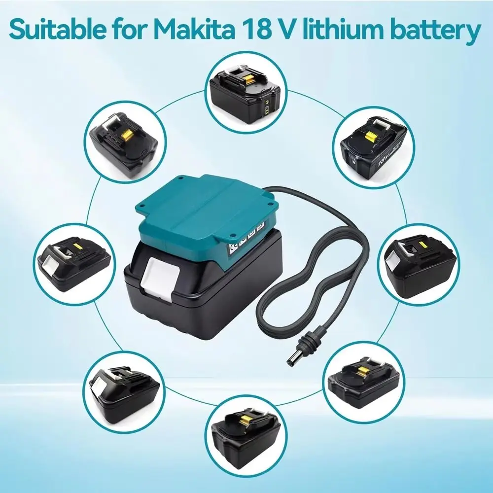 Portable Replacement DC Power Cable Overload Protection Durable Battery Power Cable Battery Adapter for Makita BL1830 18V