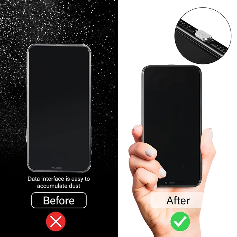 4 Pieces Anti Dust Plugs Charging Port Stopper Cap Soft Housing Slim Case Cover For Iphone For Iphone 13/12/11