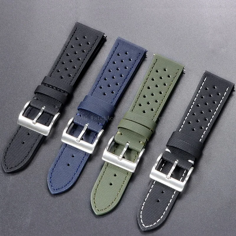 Quality Sailcloth Watch Straps Men Women Breathable Watch Band Fabric Oxford Leather Wristbelt Qucik Universal Release Bracelets