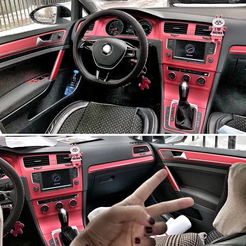 For VW Volkswagen Golf 7 MK7 Interior Central Control Panel Door Handle 5D Carbon Fiber Stickers Decals Car Styling Accessorie