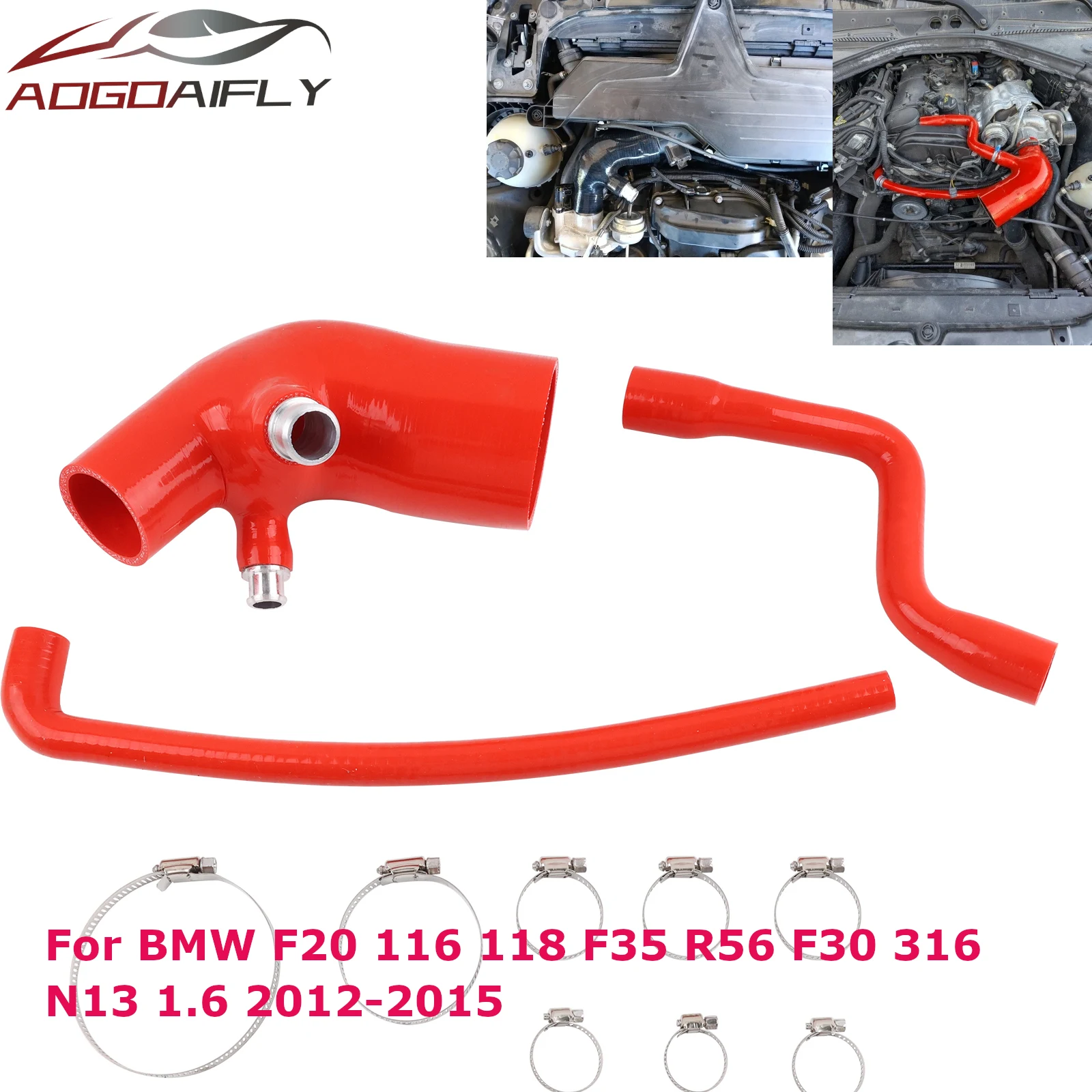 factory supply Fit For BMW F20 116 118 F35 R56 F30 316 N13 1.6 12-15 Silicone Intake Turbine Hoses