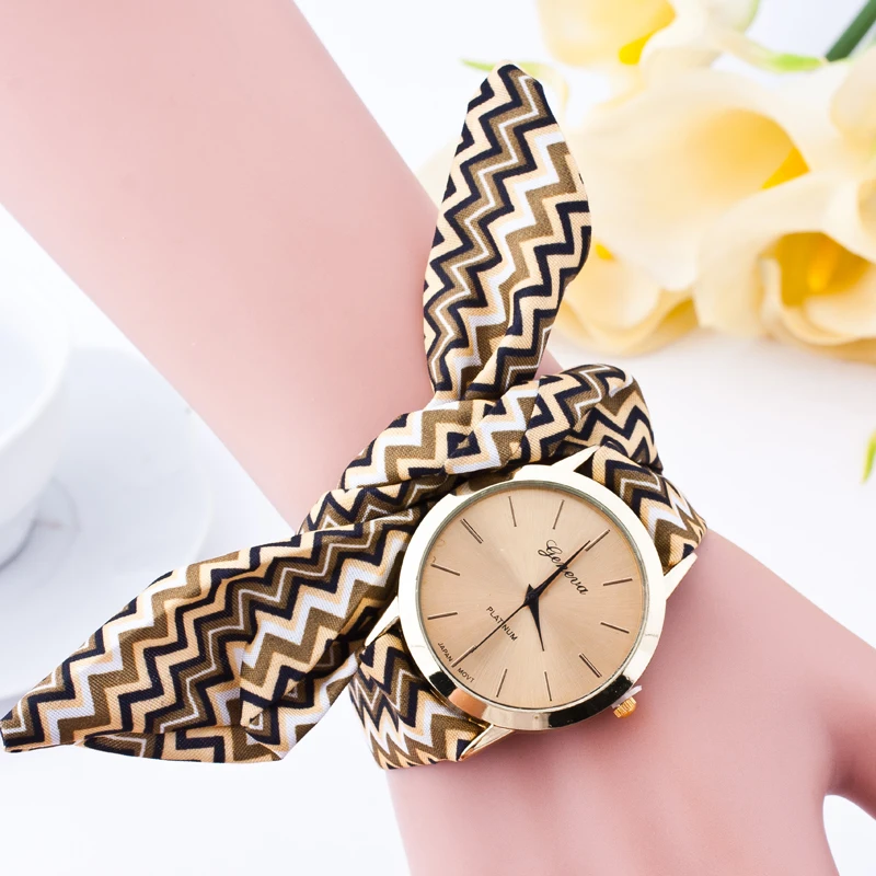 fashion wrap lace band women quartz casual wrist watch