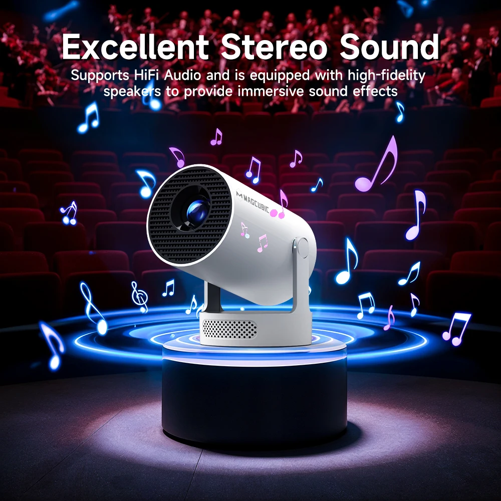 Magcubic HY300 Pro+ Sprachgesteuerter Projektor 8K Android 14 Beam 8000 Lumen Wifi6 BT5.4 Kino Outdoor Tragbar mit Airmouse – Detail 9
