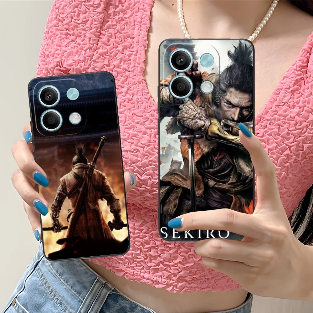 Sekiro Shadows Smart Mobile Cell Phone Case for Xiaomi Redmi 14 13 13C 12 12C 10 10C A1 A2 A3 Plus 5G Black Phone Cover Shell