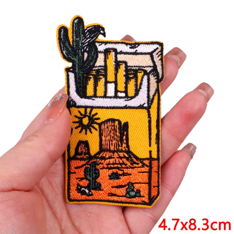 Berg Abenteuer Stickerei Patch Landschaft Eisen Auf Patches Für Kleidung thermoadhäsive Patches Camping Abzeichen Auf Rucksack DIY