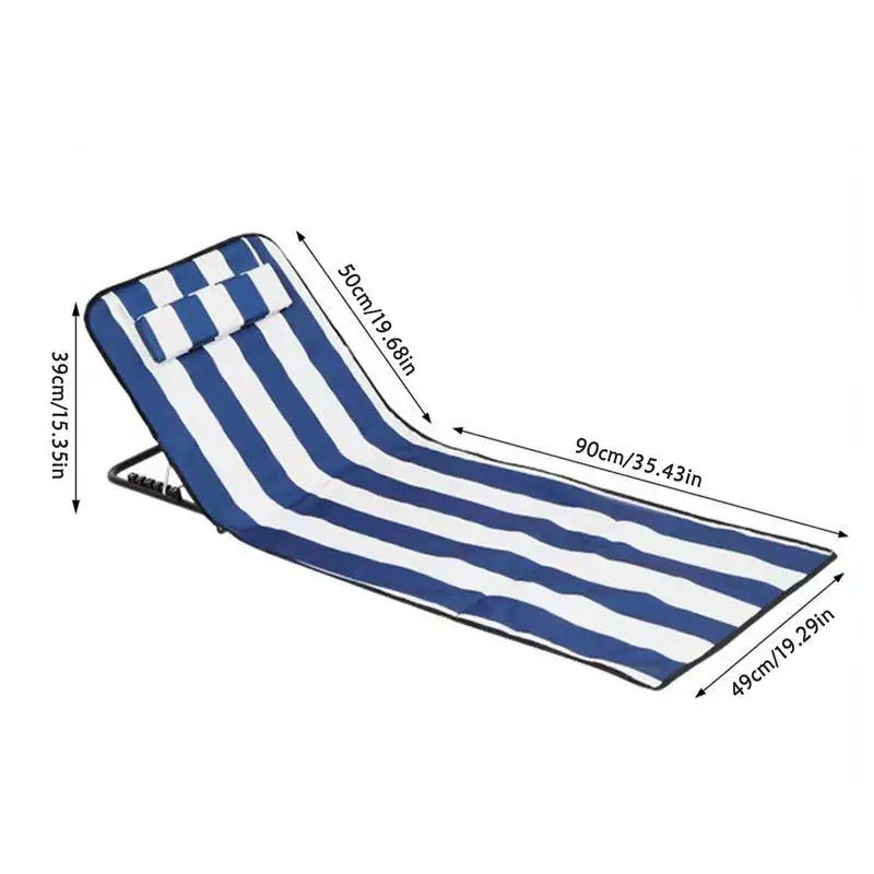 Folding Pool Chairs Reclining Back Chairs Portable Chaise Lounge Sun Tanning Chair Sleeping Cots With 5-Position Reclining Back