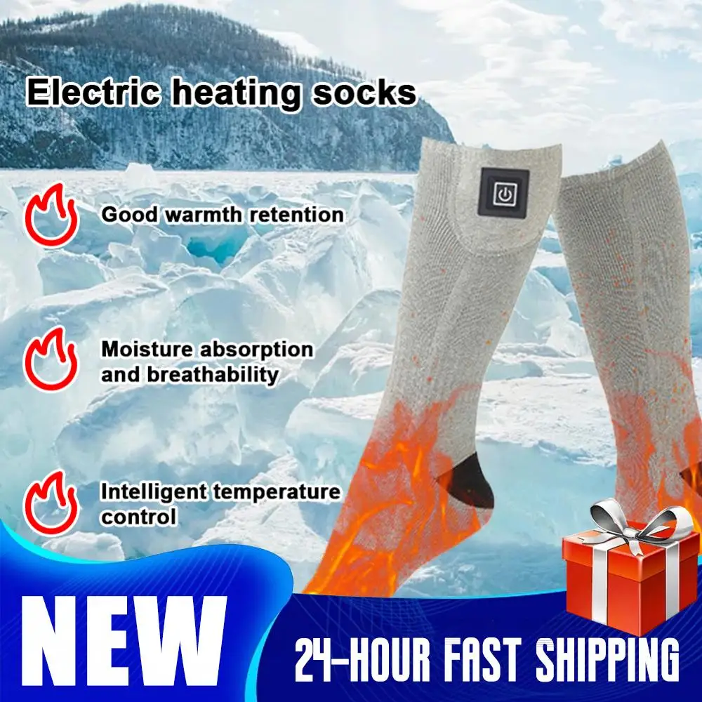 

Winter Heated Socks Women Men Heating Foot Warmer Electric Heating Socks Cold-Proof Foot Warmer Fast Heating Socks for Outdoor
