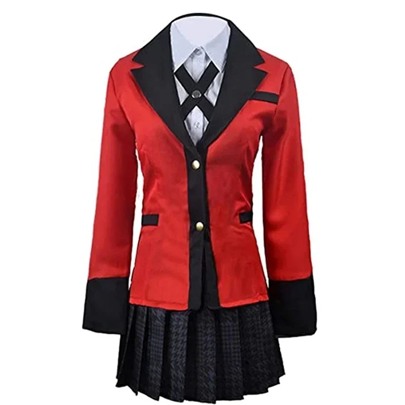 KakeNAFTA-Jabami Yumeko Cosplay Costume, Halloween Sayaka, joueur compulsif, Anime School Girl, jupe plissée, uniforme, ensemble complet