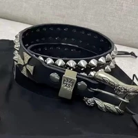 Punk nuevo gótico Y2K mujeres hombres cinturones marca de lujo gótico señoras Hip Hop Punk remache esqueleto estampado cinturón Jeans pretina