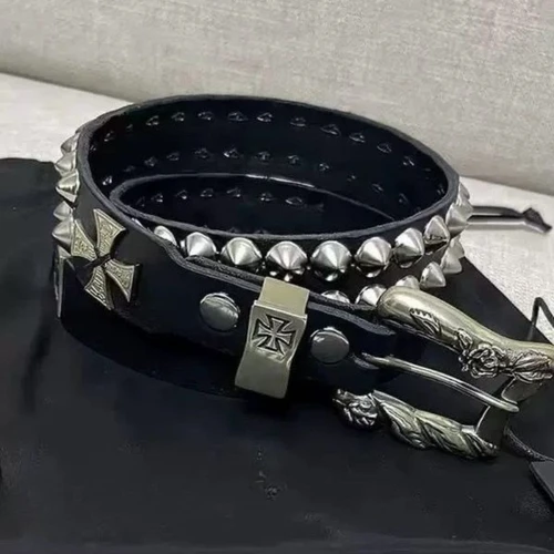 Punk nuevo gótico Y2K mujeres hombres cinturones marca de lujo gótico señoras Hip Hop Punk remache esqueleto estampado cinturón Jeans pretina