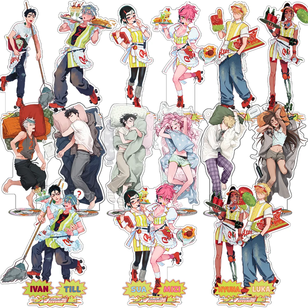 Image of Alien Stage Mizi Sua Till Hyuna Ivan Luka 15CM Niedlicher Anime Acryl-Stand-Schlüsselanhänger Cosplay Raumdekoration Schreibtischdeko Sammlerstück Geschenk