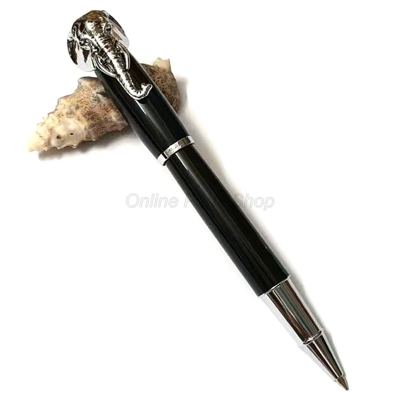 Fuliwen Creative Roller Ball Pen Elephant Head On Cap Delicate Silver Signature Pen For Office & Home & School Signature Pen
