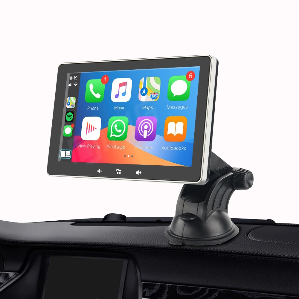 7 Inch 2.5D IPS Touch Screen Portable Wireless GPS Navigation Tablet with Carplay Car Video Multimedia System 1-Year Warranty