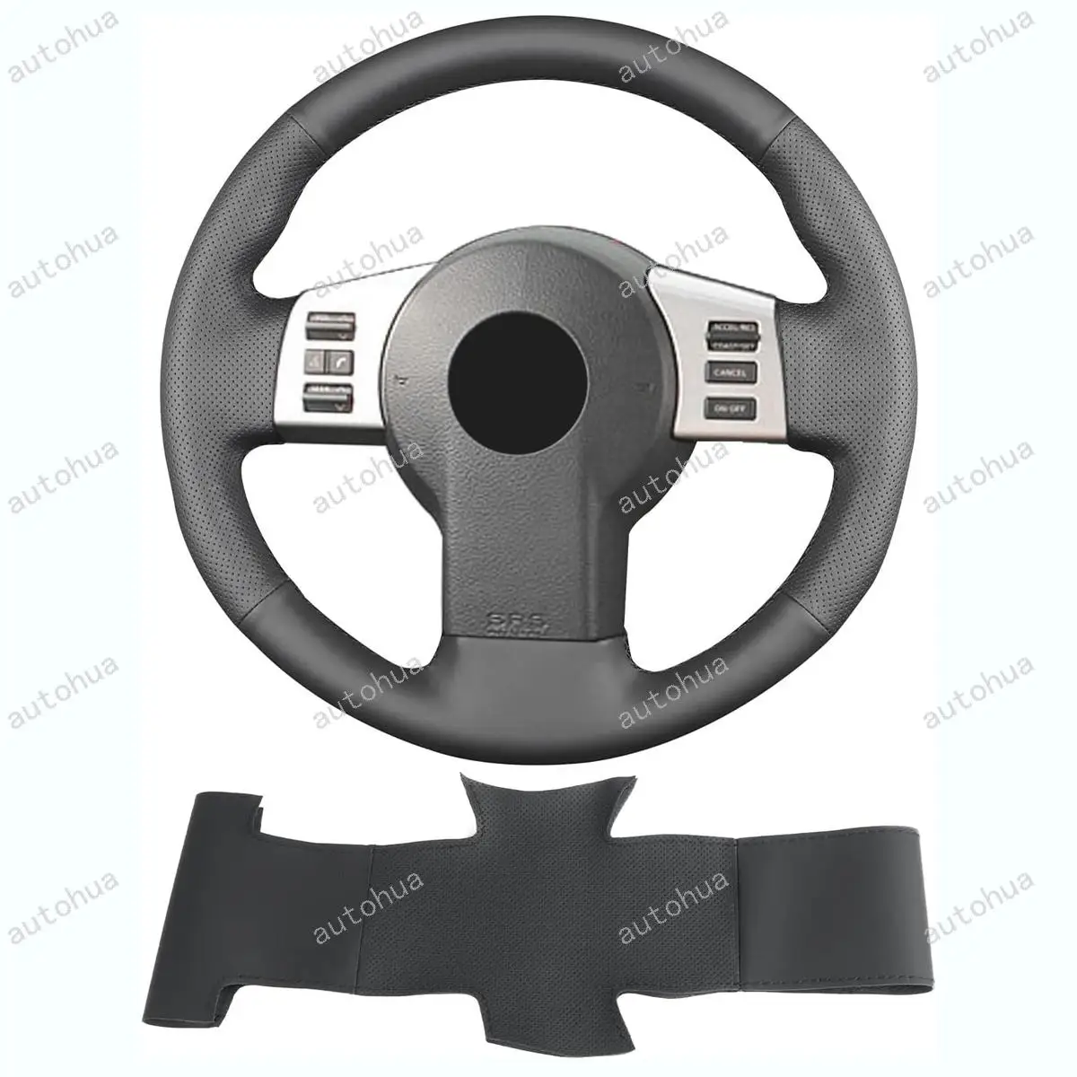 

Сшитый вручную чехол на руль для Nissan Frontier 2005-2021/Pathfinder 2005-2012/Xterra 2005-2015, дышащая кожа