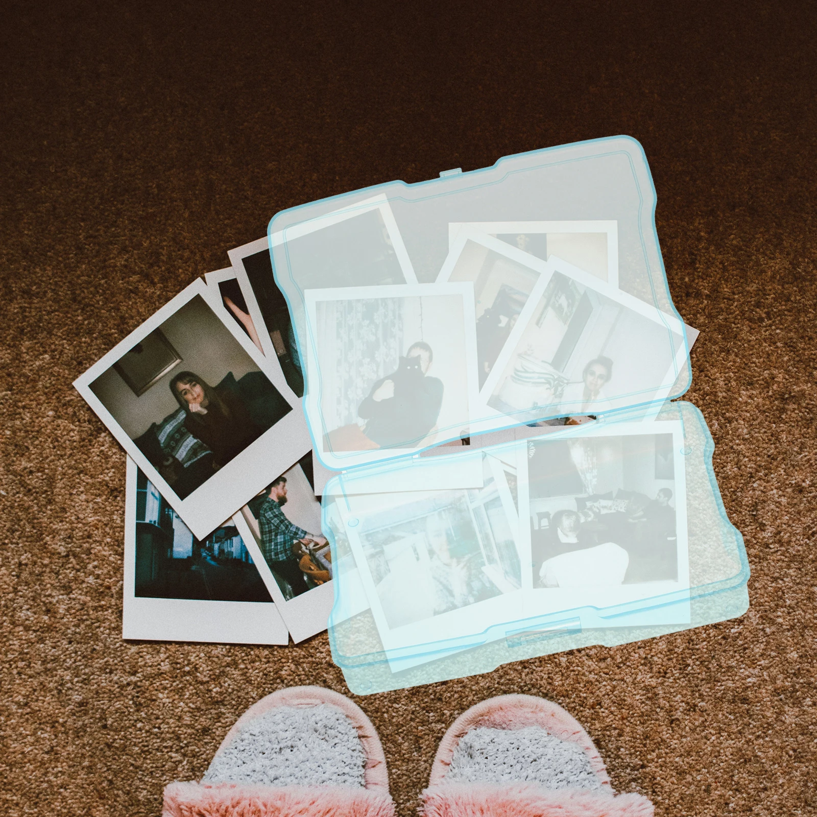 

Picture Photo Storage Box Multi-functional Container Card Clear Organizer Mini Case