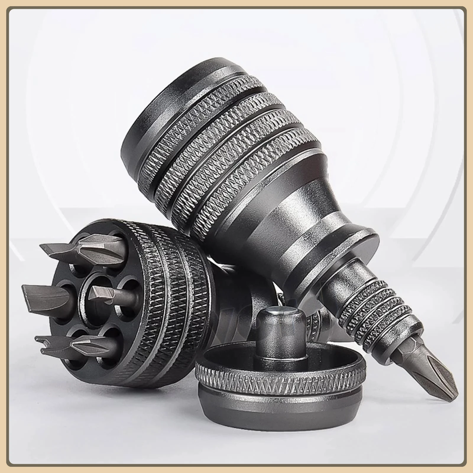 

7-in-1 Industrial Mini Screwdriver Set - Aluminum Alloy Handle with High Hardness Phillips/Slotted Bits Multi-Function EDC Tool