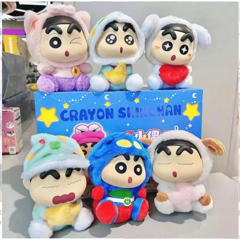 

6pcs/Box Cartoon Figure Crayon Shin-Chan Blind Box Plush Doll Series Cute Toy Mystery Box Model Children Christmas Surprise Gift