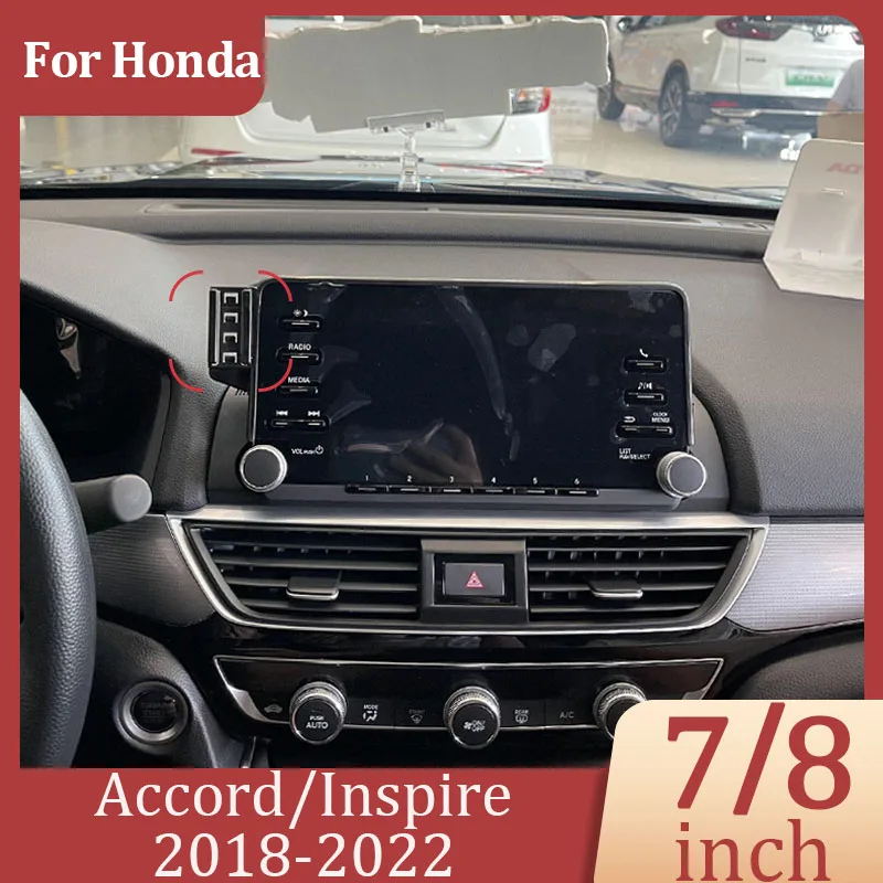 For Honda Accord Inspire 2018-2022 Car Phone Holder DIY Screen Wireless Charger Central Control Screen 7/8 inch Fixed Base