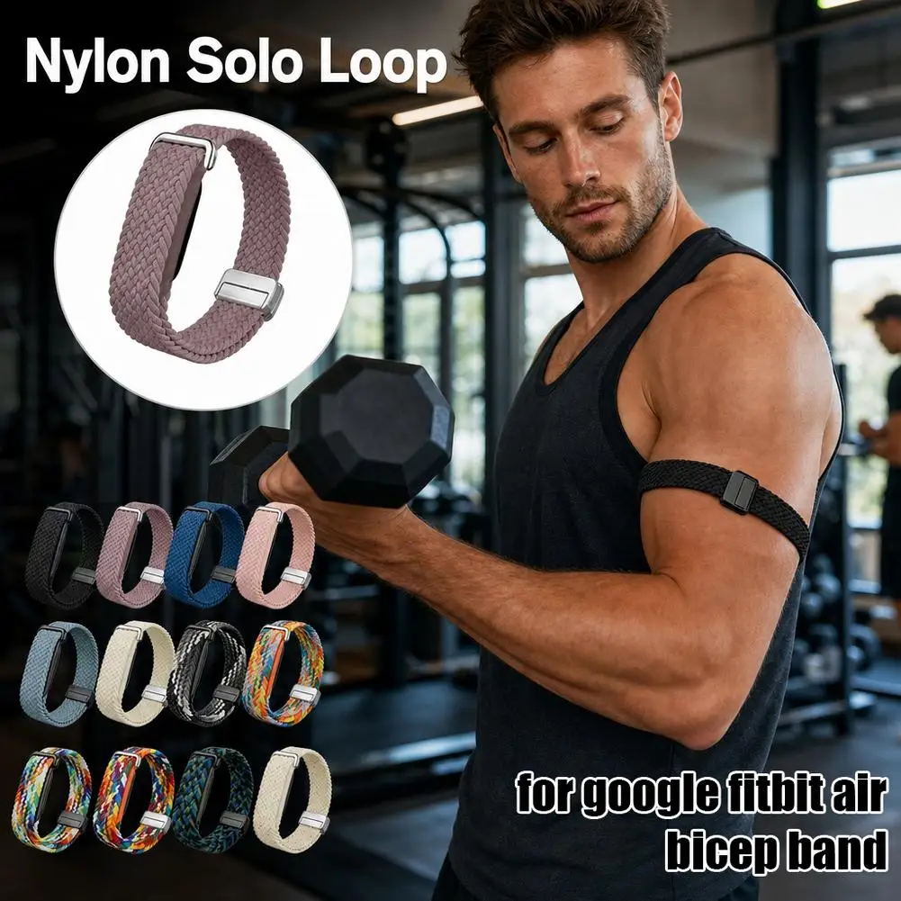 Wristband for Google Fitbit Air Adjustable Stretchy Sport Strap for Google Fitbit Air Magnetic Braided Nylon Strap Arm Strap