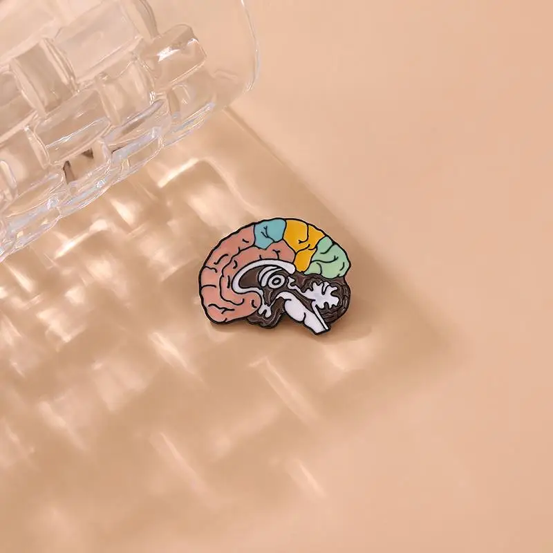 Anatomy Enamel Pin Custom Brain Structure Brooches Lapel Badge Medical Doctor Jewelry Gift for Students Friends